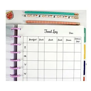 Food Log Inserts for 11-Disc Big Happy Planner, Big Happy Planner Nutrition Planner, Pre-punched Happy Planner Inserts, Pre-punched Food Log