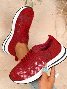 2026 Summer Handmade Crochet Sporty Sneakers, Low Ankle Round Toe Mesh Shoes, Women's Fashion Casual Footwear, Latest Trendy Knit Sandals