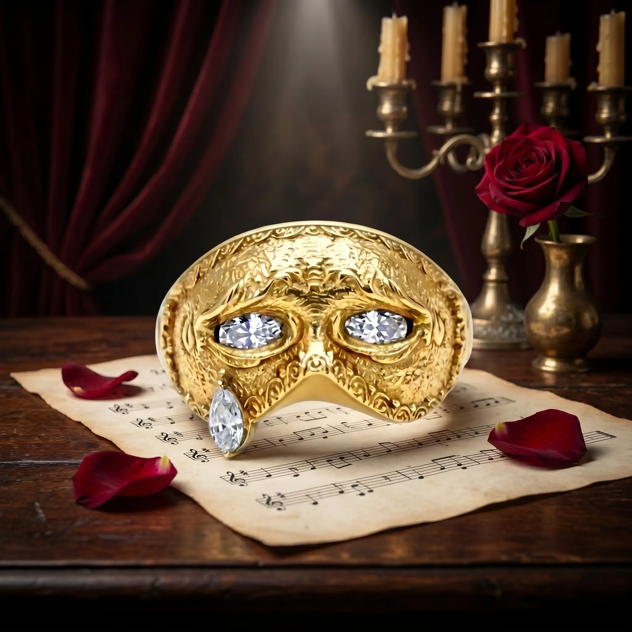 Unisex Novelty Mask Ring, Metal-Coated Blinking Eye Ring with Moving Eyelids, Adjustable-Size Costume Jewelry for Daily Wear, Novelty Mask Rings