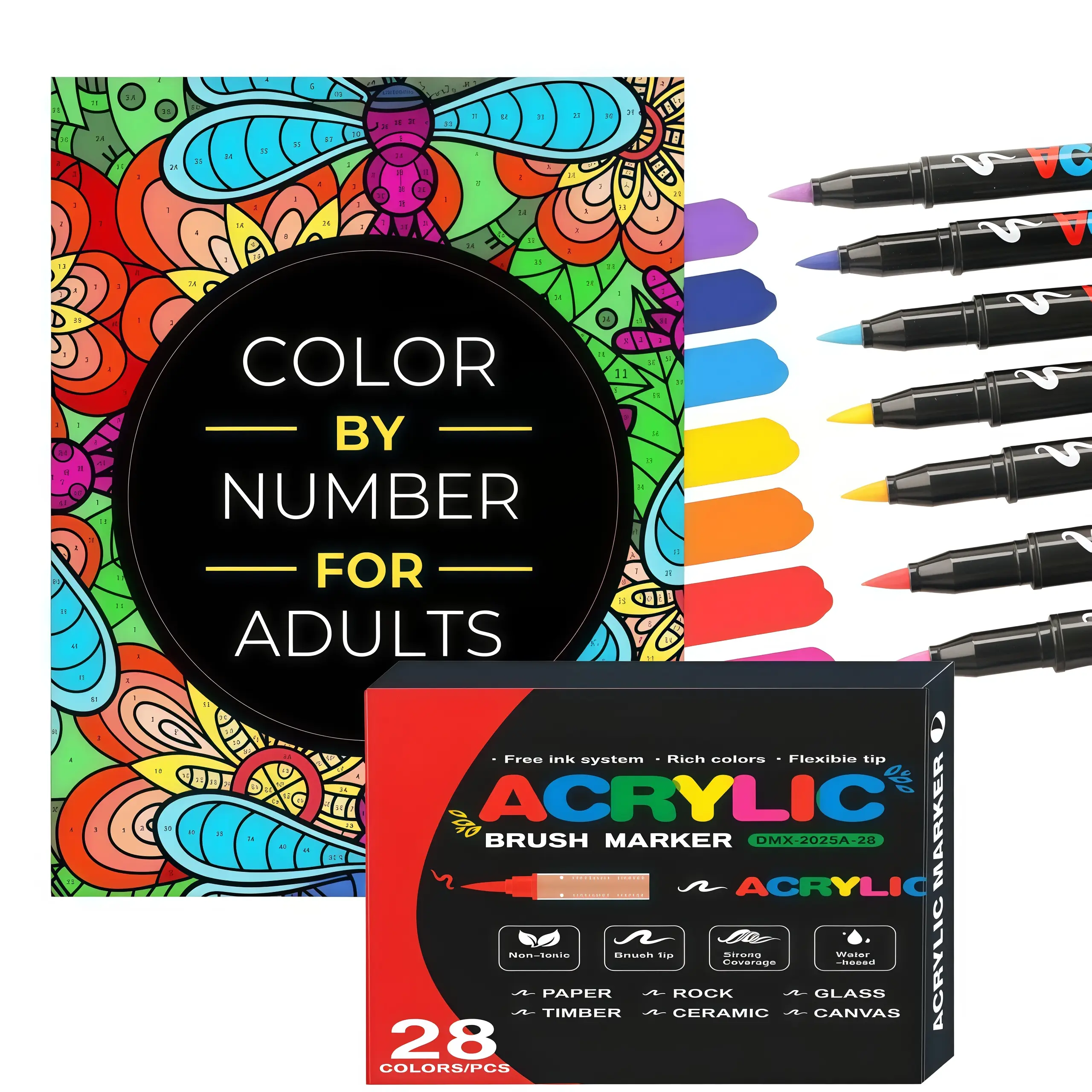 Color By Number Art Book，75 Beautiful Pictures Designed For Fun, Adult Relaxation & Stress Relief Coloring For Hours On End  includes Flowers, Animals, Mandala, Nature, Landscapes & Much More