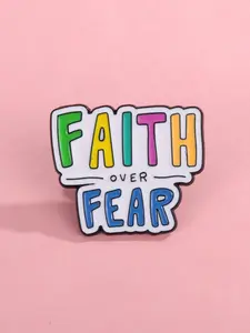 FAITH OVER FEAR Enamel Brooch Pin fashion Decorative Brooches Ornaments Lapel Bag Badges Jewelry Gifts