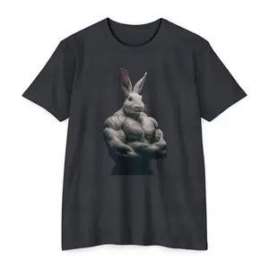 Buff Bunny T-shirt | Muscular Gym Rabbit Graphic