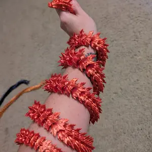 44” Crimson Vorthax Articulated Dragon – Red Metallic Fire Dragon – Flexible 3D Printed Collectible