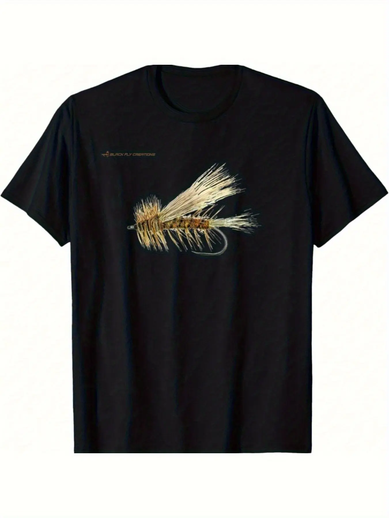 [Comfortable Fly Fishing] Black Fly EWHDry Fly Sti unisex soft cotton short sleeve t shirt, vintage graphic casual tee for men women teens, perfect birthday holiday gift for camping travel gym daily street casual wear
