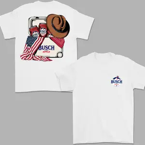 Funny Busch Apple 4th July Busch Beer Shirt – Cowboy Beer T-shirt, Outdoor activity t-shirts, everyday t-shirts for dadGifts for Him, Funny Drink Shirt