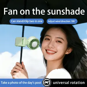 5-in-1 Portable Mini Fan | 5-Speed, Digital Display, 180° Rotation | Clip on Umbrella, Waist, Desk, Handheld | Rechargeable Personal Cooling Fan