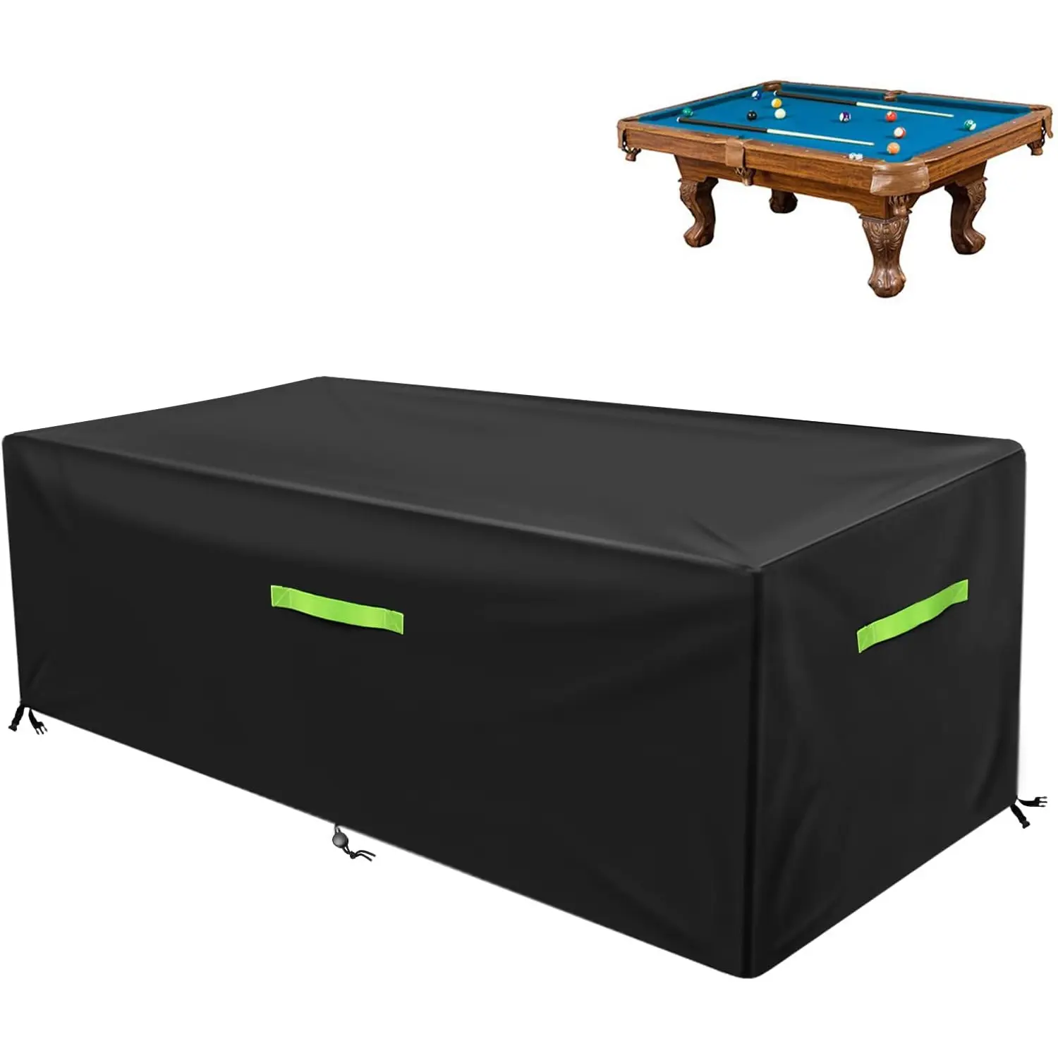 7/8/9 ft Pool Table Cover, Waterproof Billiard Cover Polyester Fabric for Snooker Billiard Table (102x53x32in) Black