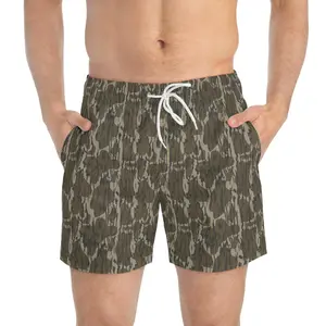 Bottomlands Camo Swim Trunks, Beach Shorts, Summer Swimwear, Vacation Essentials, Trendy Board Shorts