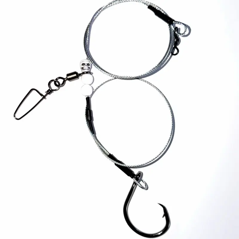 Reaper Keeper Pro Shark Rig 3' 480LB Bite-Proof Stainless Leader Heavy Duty 12/0 Circle Hook USA Handmade Precision for Surf & Big Game Fishing