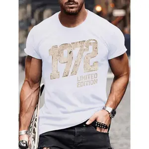 Vintage 1972 Limited Edition Men's T Shirt with Soft Knit Fabric Retro Style Breathable Short Sleeve Round Neck Ideal for Casual Wear Training and Unique Birthday or Anniversary Gifts