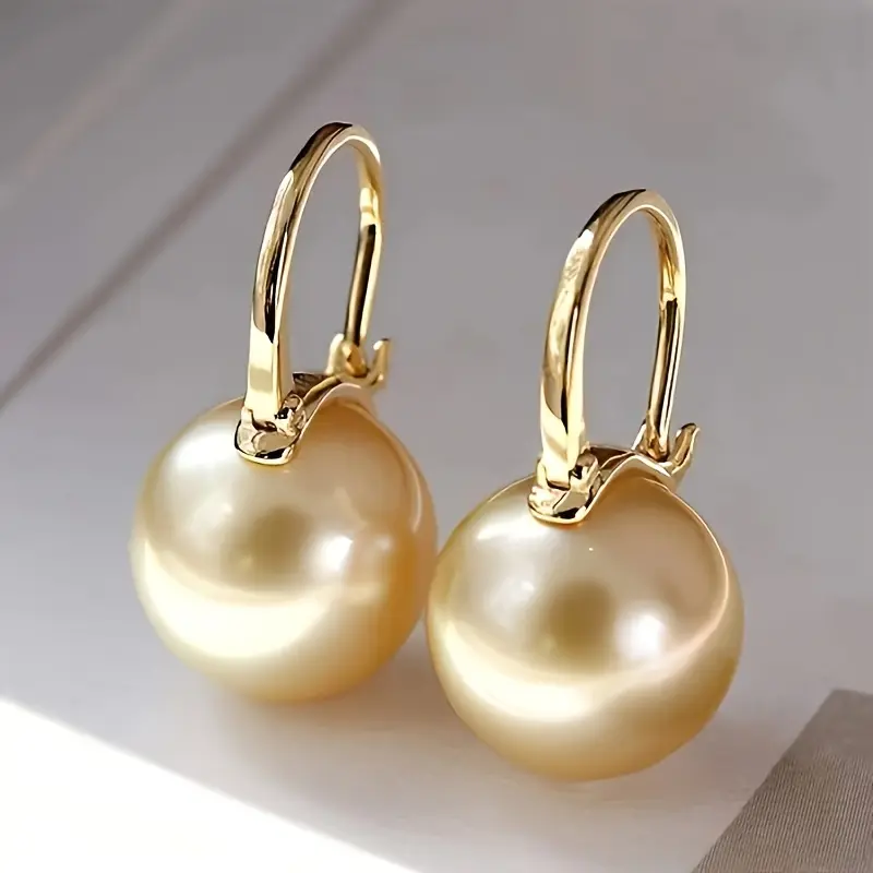 Retro Round Pearl Pendant Earrings, Unisex Simple Elegant Costume Jewelry with Pearl Beads, Suitable for Casual Wear, Gatherings, Evening Occasions, Plain gift