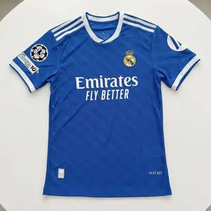 Real Madrid 2025/26 Away Kit Blue Player Version – Match Fit Premium Soccer Shirt for Fans