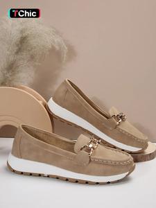 women's shoes, fashion chain decorated low top round toe shoes, casual comfortable lightweight slip on shoes, female solid all-match shoes for daily wear, trending shoes