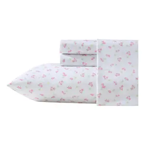 Laura Ashley Busy Bee Pink-Green Twin Sheet Set