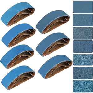 3x21 Inch Sanding Belts, 21 count 7 Grits Sizes (3 Each Of 40/60/80/120/150/240/400 Grits) Zirconia Belt Sander Paper for Woodworking Metal  Polishing, Stainless Steel, , And Furniture