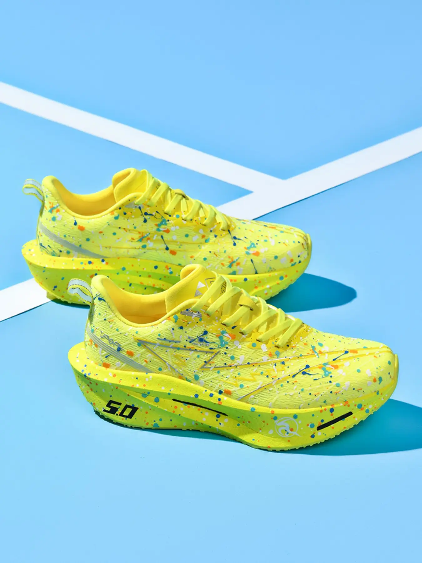 Fluorescent Graffiti Running Shoes, Breathable Mesh Professional Training Sneakers, Sporty Low Top Casual Footwear, Running Sports Shoes, Workout Sneakers