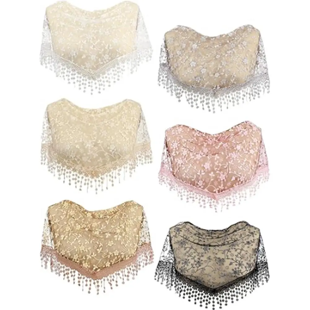 6 PCS Veils for Church Catholic Mass Veils for Women Catholic Lace Triangle Mantilla chapel Floral Tulle Scarf
