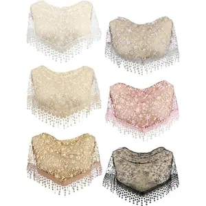6 PCS Veils for Church Catholic Mass Veils for Women Catholic Lace Triangle Mantilla chapel Floral Tulle Scarf