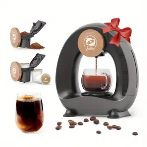 2 in 1 Single Serve Coffee Maker For KCup & Ground Coffee, Americano Mini Coffee Machine/Tea Maker With Coffee Filter/KCUP-Adapter, 4-8 oz One Cup Brewing Sizes