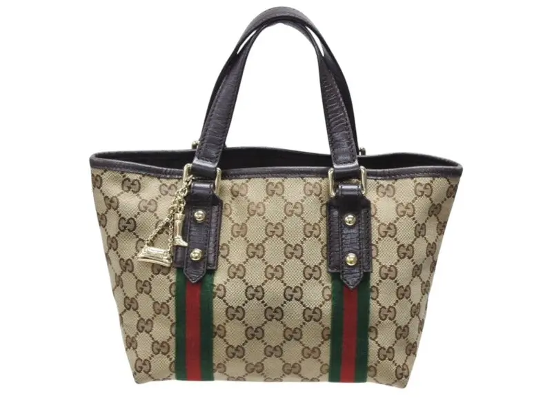 Pre-owned GUCCI Canvas Tote Bags Sherry Line Charm Tote