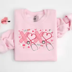 Xoxo Nurse Sweatshirt, Nurse Valentines Day Shirt, Retro Valentine T-Shirt, Nurse Medical Shirt, ICU Nurses Shirt