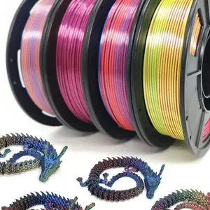 Three-Color Silk Gloss Pla Filament 1.75mm 250g, Fine Color Gradient, Custom Coins & Souvenirs, Art Education Tool, Compatible with Creality