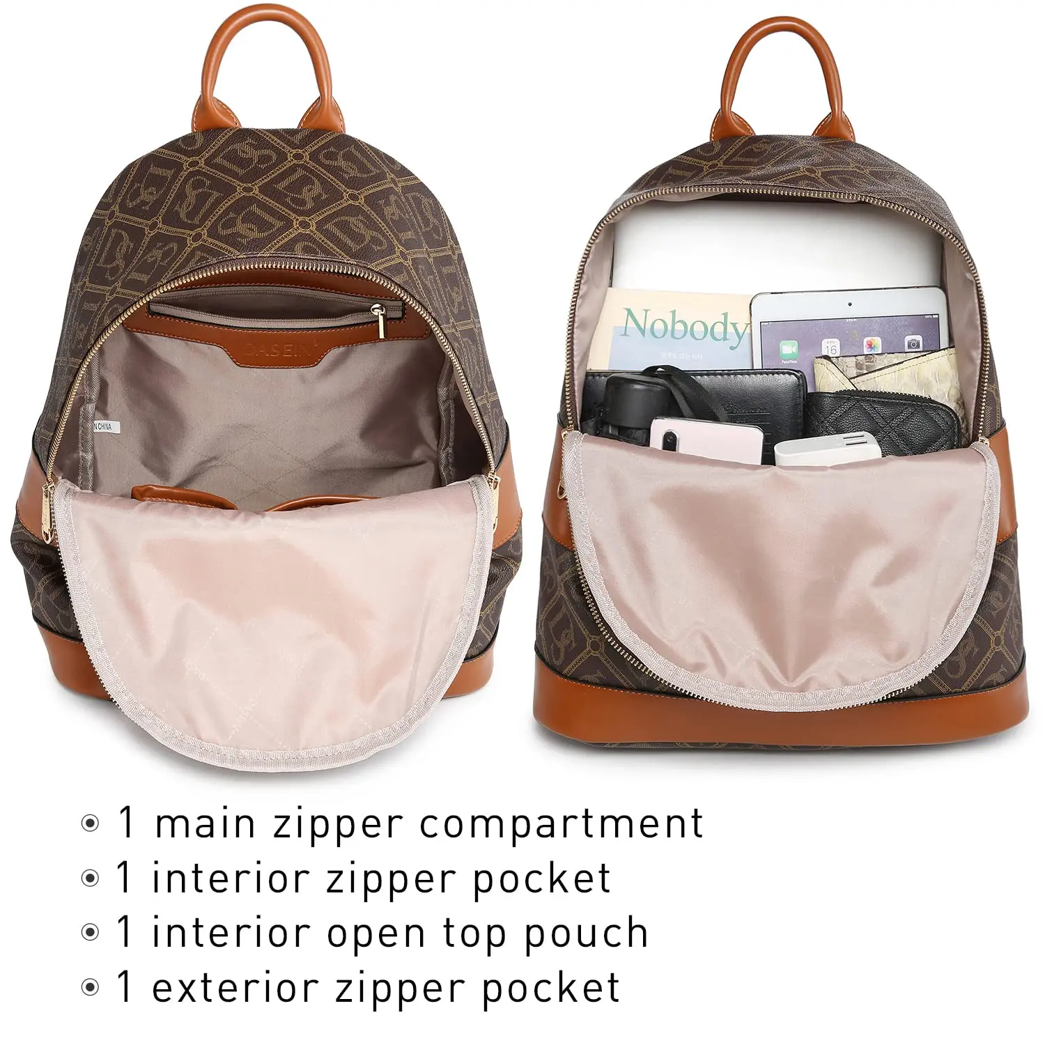 beige travel backpack handbag and purse 2pcs MATEIN Cute for Women, Mini Stylish Daypack Purse, Set, They fit laptops sized 15.6 inches and 17.3 inches LOVEVOOK Backpack Purse for Women,