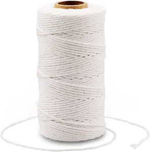 White String, Cotton Bakers Twine, 328 Feet 2MM Natural White Cotton String for Crafts, Gift Wrapping Twine, Home Decor, Gift Packaging