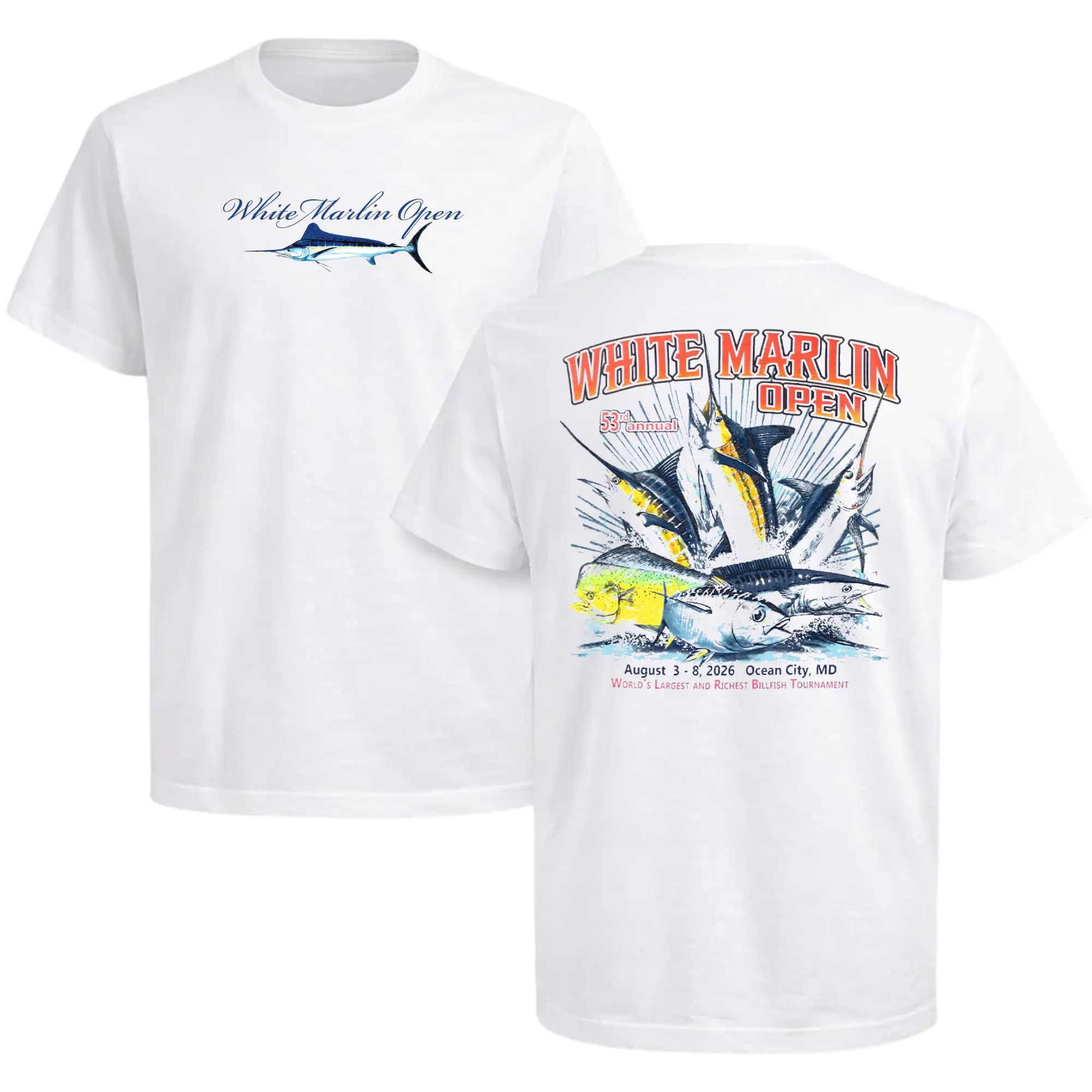 White Marlin Open 2026 Shirt, Billfish Tournament Graphic Tee, Offshore Sportfishing T-Shirt