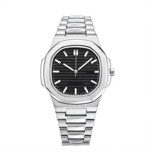 LUXE BY MCK Classic Nautilus Luminous Watch with Glow-in-the-Dark Hands 3 Water Resistant Stainless Steel Buckle Genuine Leather Strap