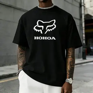 Men’s graphic T-shirt with fox logo and “HOHOA” print, made from a soft cotton blend—perfect for streetwear enthusiasts, fans of minimalist styles, and casual everyday outfits. tiktokshopspringglowup