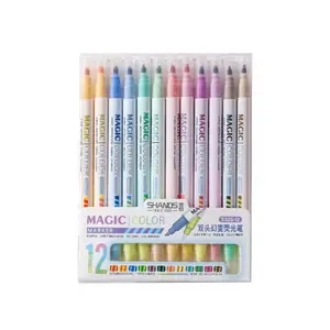 SHANDS Creative Magic Marker Highlighter - Dual-Ended Tips, 12 Colors, Dual-Ended Design, Ideal for Marking and Highlighting