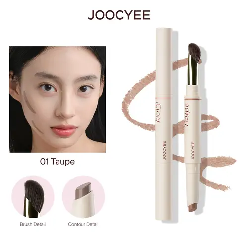 JOOCYEE Highlighter & Contour Pen, 2-in-1 Sculpting Luminizer Stick for Natural Glow, Long-Wearing Cream Formula with Precision Brush, Hydrating Dewy Finish, Travel Size, 3D Sculpting Highlighters & Luminizers, Office, Dates & Holiday Parties
