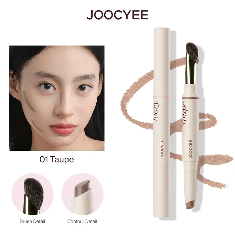 JOOCYEE Highlighter & Contour Pen, 2-in-1 Sculpting Luminizer Stick for Natural Glow, Long-Wearing Cream Formula with Precision Brush, Hydrating Dewy Finish, Travel Size, 3D Sculpting Highlighters & Luminizers, Office, Dates & Holiday Parties