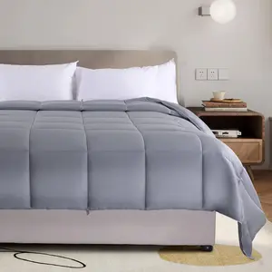 Viscose from Bamboo Cooling Comforter,Light Grey Queen Lightweight Organic Natural Duvet Insert, Summer Bedding Blanket Cool for Hot Sleepers, 8 Corner Tabs(90"x 90")