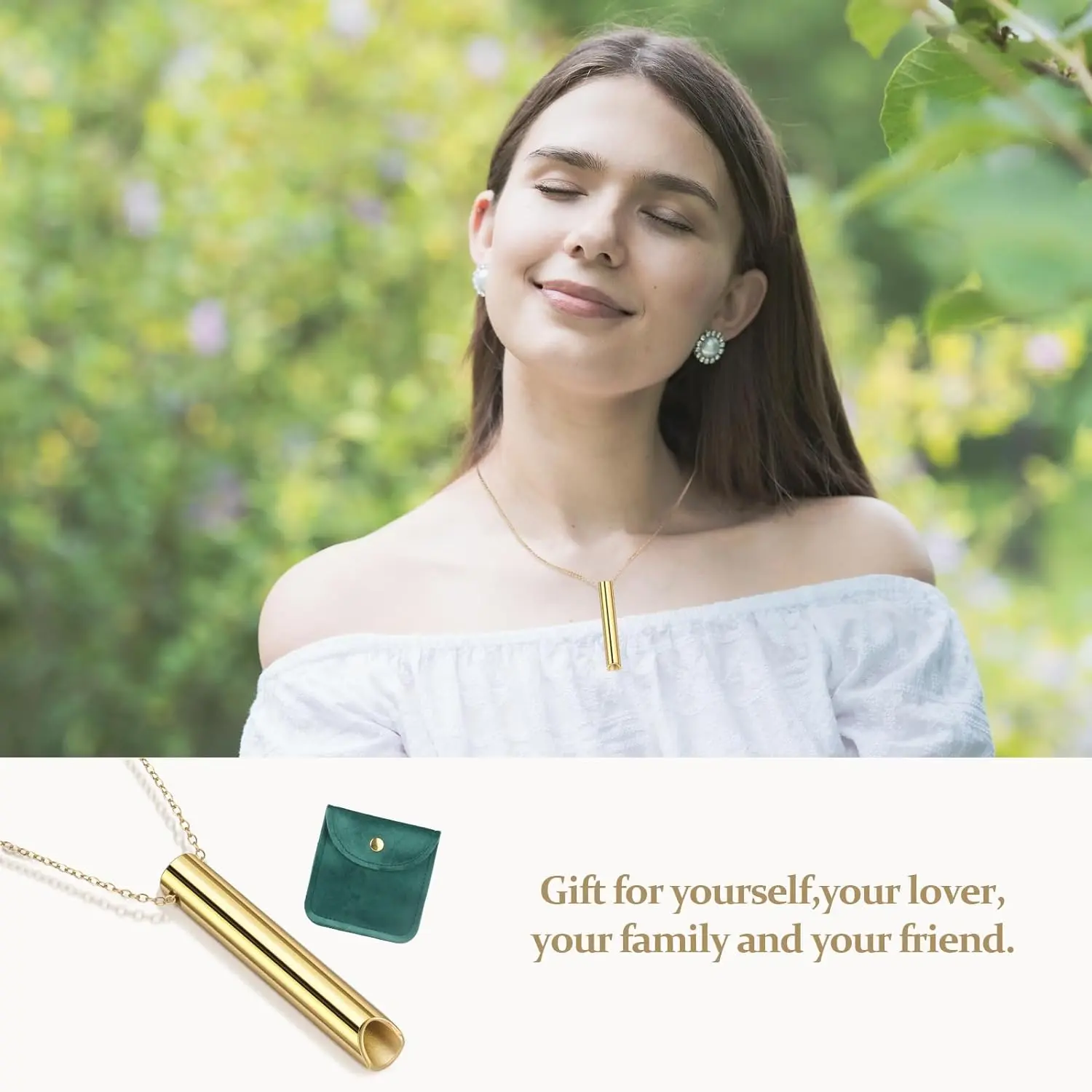 Stainless Steel Anxiety Necklace, Anxiety Relief Items,Mindful Breathing Necklace,The Shift Necklace for Anxiety, Stress, Panic Attack Relief Meditation Tools for Men and Women