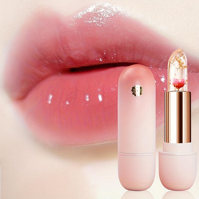 3 Pieces Transparent Petal Color Changing Lipstick Makeup Set Waterproof Long Lasting Moisturizing Lip Tint Temperature Changing Lip Glossy Cosmetic