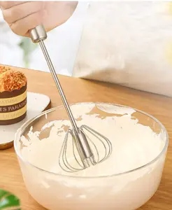 1pc Semi-automatic Rotary Egg Beater, Stainless Steel Egg Whisk, Kitchen Tools,Semi Automatic Whisk & 1pc Separator