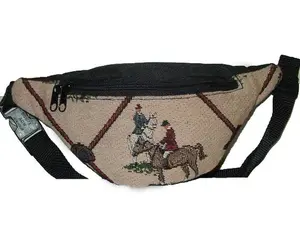 Horse Hunt Scene Tapestry Small Fanny Pack, Equestrian Handbag #FP005