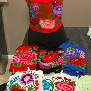 Authentic Blusa Style Top for Women with Beautiful Floral Embroidery in Vibrant Colors and Elegant Design