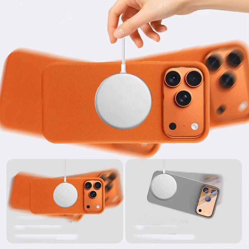 Compatible with iPhone 17 Pro Max/ 16/15/14/13 Fabric-texted phone case with AI camera button Phone case HN312-5