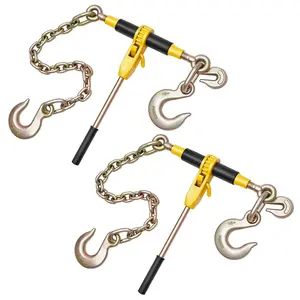 Ratchet Chain Binder For 3/8 Inch To 1/2 Inch Chains, Heavy Duty Load Binder For Cargo Securement On Trucks And Trailers, Industrial Grade Tie Down Tool With High Tension Ratchet, Durable Chain Restraint Equipment