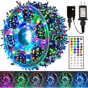 164 FT 500 LED Christmas String Lights,  RGB String Lights with Remote Control& Timer Function, 24 Colors Changing Fairy Lights for Indoor Outdoor Room Wall Christmas Tree Party Decoration