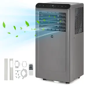 8000 BTU Portable Air Conditioners, 3-in-1 Portable AC Unit with Dehumidifier, Quiet Air Conditioner for Bedrooms and Offices up to 350 Sq.Ft, Remote Control & 24H Timer, Grey & Black room