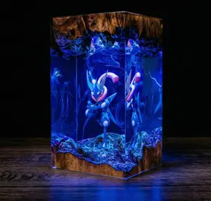 Water Ninja Resin Lamp, Anime Style Night Light, 3D Character Desk Decor, Aesthetic Room Setup, Cool Lamp Gift, Unique Decor for Fans