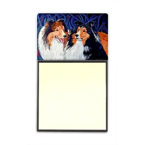 Carolines Treasures  Sheltie Refiillable Sticky Note Holder or Postit Note Dispenser- 3 x 3 In.