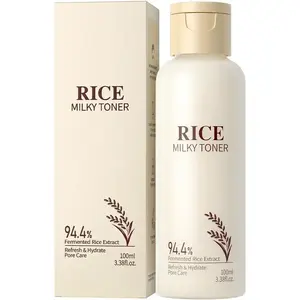 Rice Toner, Natural Rice Essence, Deep Hydration, Refreshing Texture and Non-Sticky, Suitable for All Skin Types, Replenishes Water to The Skin.