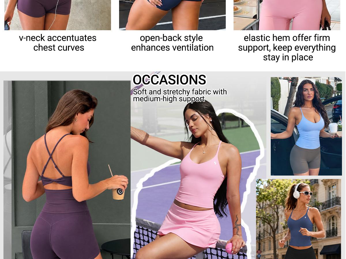 YEOREO 1-Piece Adjustable Strappy Workout Top, Active Tank Bra with Twist Crossover Longline Design, Strappy Sports Bras Alternative for Sporty Chic Gym Wear, Female tiktokshopbacktoschool, One-Piece
