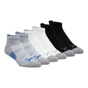 PUMA Mens 3 Pack Terry Low Cut Socks Socks - Black, Grey, White
