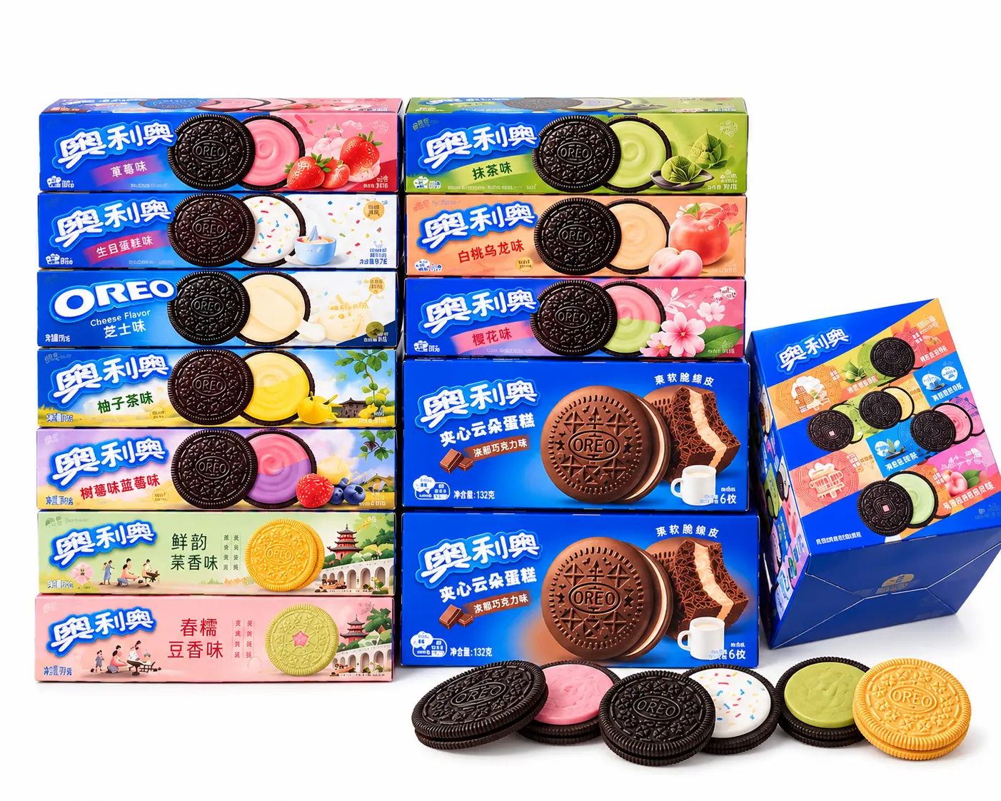 H-ez select Oreo 12 Asian Flavors and 1 Mix Gift Box - Perfect for Sharing and Enjoying Snack